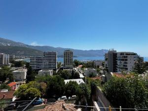 a city with tall buildings and a body of water at Apartman Krsto 1 in Budva