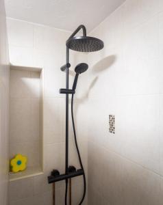 a shower with a shower head in a bathroom at Lazy Acre Apartment - Heart of East Anglia in Hopton +13 photos