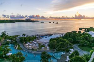 an aerial view of the water at the resort at Hyatt Regency Seragaki Island Okinawa in Onna