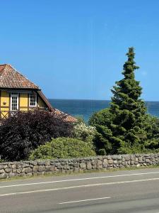 ein Haus und ein Baum am Straßenrand in der Unterkunft Charming House With Sea View And Large Plot in Sandkås