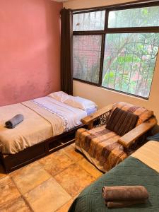Ένα ή περισσότερα κρεβάτια σε δωμάτιο στο Trotamundo Oaxaca Hostel