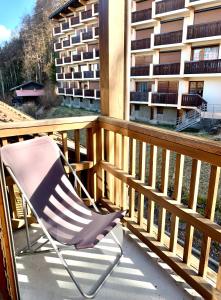 Balkón nebo terasa v ubytování Studio cosy au cœur de la station des Carroz