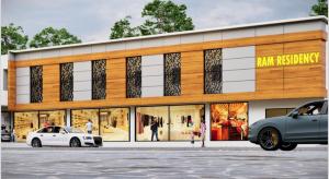 an artist rendering of a man shoprite with cars parked outside at Ram Residency chengalpattu in Ottivākkam