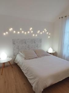 Postel nebo postele na pokoji v ubytování Maison Hendaye Plage