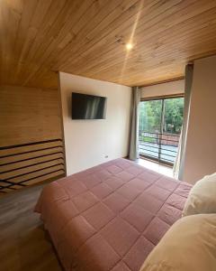 Loft Pucon客房内的一张或多张床位