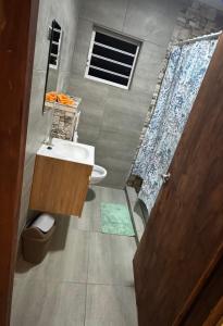 a bathroom with a sink and a toilet and a shower at ZEMMA Apartments in Willemstad +9 photos