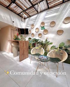 Televiisor ja/või meelelahutuskeskus majutusasutuses Hotel Boutique Casa Kereht