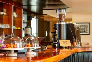 a counter with two plates of pastries on it at The Eden in Los Angeles
