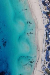 an aerial view of a beach and the ocean at Case Vacanza Loria in Castelluzzo