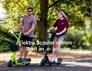 a man and a woman riding on electric scooters at Tinyhouses am Neusiedlersee in Fertőrákos