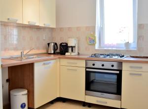 Kuchyň nebo kuchyňský kout v ubytování Apartments M&B