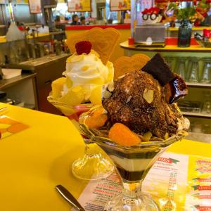 a dessert in a glass bowl on a table at Gowland Cottage, Old Town, Scarborough in Scarborough
