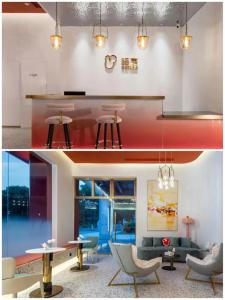 Predel za sedenje v nastanitvi Locals Inn Guangzhou New Baiyun International Airport Airport Branch