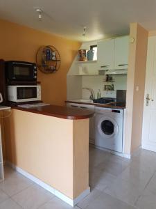 Kuchyň nebo kuchyňský kout v ubytování T2 duplex climatisé avec piscine - plage Anse à l'Ane