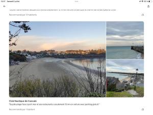 a collage of three pictures of a beach at en baie du mont saint Miche Proche bord de mer in Saint-Benoît-des-Ondes +17 photos