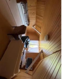 an overhead view of a staircase in a house at Weisbacken in Lönneberga