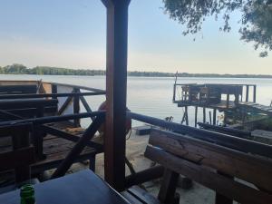 a view of the water from a house with a dock at Vikendica Emily in Kovin +29 photos