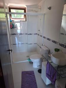 Ein Badezimmer in der Unterkunft Casa na Barra do Una, à beira do Rio Una e frente a Praia