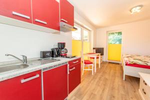 Kuchyň nebo kuchyňský kout v ubytování Appartementhaus mit Balkon im Ostseebad Göhren VM