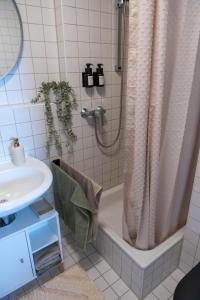 Un baño de Ferienwohnung in Dresden - Elbnah - ruhig - neu - gut angebunden - WiFi - TV -kostenloses Parken