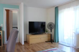 TV a/nebo společenská místnost v ubytování moderne Ferienwohnung mit Balkon
