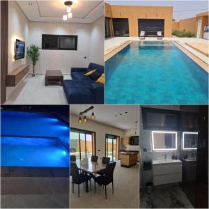a collage of pictures of a swimming pool at Villa avec piscine privée in Oulad Akkou
