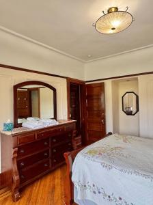 a bedroom with a bed and a dresser with a mirror at PLG House in Brooklyn +10 photos