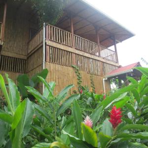 a building with a wooden fence and some plants at Hotel Lara's Planet in El Castillo de La Concepción