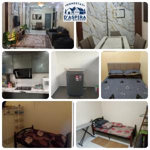 a collage of four pictures of a room at Homestay D'Aspira, Port Dickon in Port Dickson