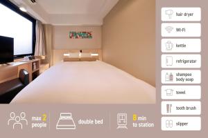 Postel nebo postele na pokoji v ubytování Shinsaibashi-Higashi Crystal Hotel