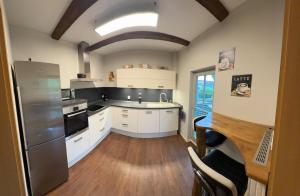 Køkken eller tekøkken på Ferienwohnung Ackerbürgerhof