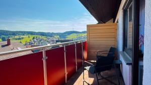 ระเบียงหรือลานระเบียงของ Haus Schanzenblick Gästezimmer5 mit Bad und Balkon mit Aussicht