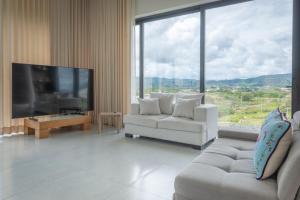 TV a/nebo společenská místnost v ubytování La casa del ciclista