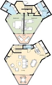 Půdorys ubytování Holua Resort at Mauna Loa 2BR Apartment with Resort Access