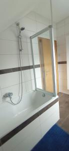 Koupelna v ubytování Gemütliche Ferienwohnung mit großer Dachterasse in gehobener Wohngegend