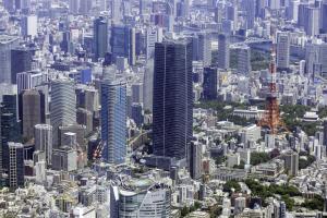an aerial view of a large city with tall buildings at Hotel-Mercurius-Azabujuban-RB in Tokyo
