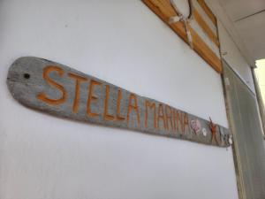 a sign that reads stella marina on a wall at Villa Sette Nani in Torre Lapillo