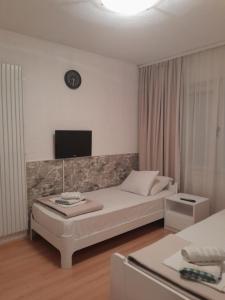 Postel nebo postele na pokoji v ubytování Apartmani Nis