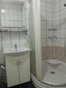Koupelna v ubytování Apartmani Nis