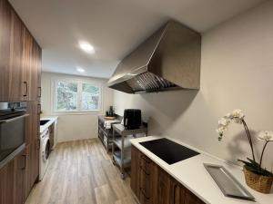 a kitchen with a sink and a stove at Espacio Natal in Valdemanco