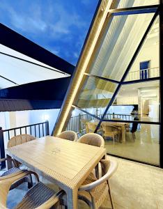 Balkón nebo terasa v ubytování The Gabalux A Frame Villas Gabala