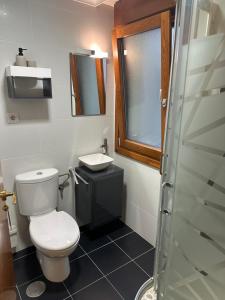 a bathroom with a toilet and a sink at #Las Azaleas# in Ribadeo +12 photos