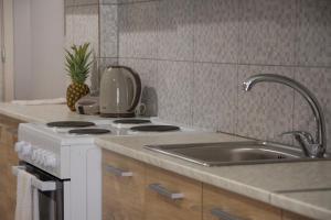 Una cocina o cocineta en Paxos In Square Studio Poseidon