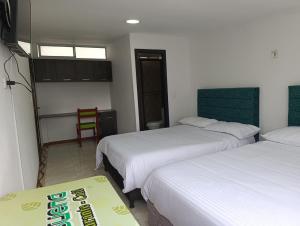 Postel nebo postele na pokoji v ubytování Hotel Hierbabuena y Restaurante