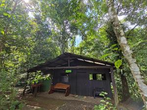 a small shack in the middle of the forest at Cabaña blue jeans in San Ramón +13 photos