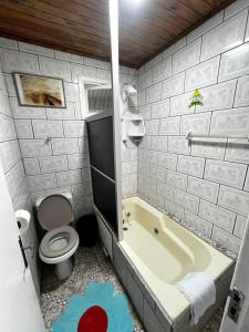 une salle de bain avec toilettes et baignoire dans l'établissement Casa Villagio - CONDOMÍNIO, à Gramado