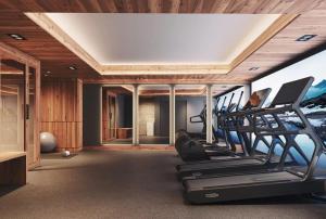 Pusat kecergasan dan/atau kemudahan kecergasan di Alpe d'Huez Houses - Fabuleux Penthouse 1860 Pied du Signal, 6 chambres pour 12 pers
