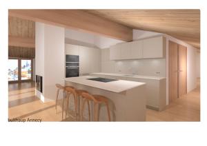 Dapur atau dapur kecil di Alpe d'Huez Houses - Fabuleux Penthouse 1860 Pied du Signal, 6 chambres pour 12 pers
