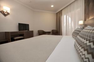 a hotel room with a bed and a television at Hotel Puerto Palace in Puerto de la Cruz