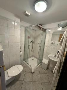 Koupelna v ubytování Hotel Vladimír